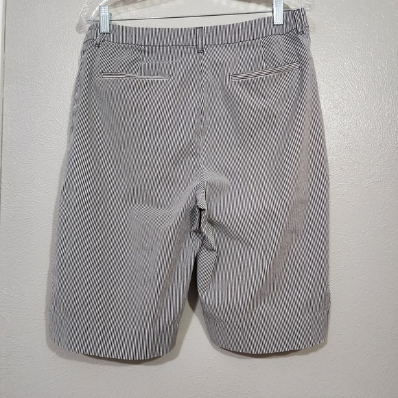 Anne Kline Sport Women's Shorts Size 12 Chino Striped Stretch - Picture 2 of 8